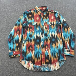 Wrangler Brushpopper Shirt Mens 16-33 Made in USA Western Tribal Native LS *FLAW